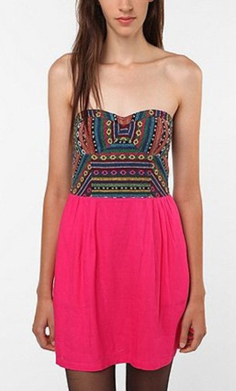Staring At Stars Tribal Navajo Aztec Pink Dress 2 XS Urban Outfitters